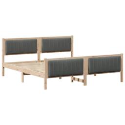 Berkfield Home Bed frame Brown & dark grey 180 x 200 cm Solid pine wood in Natural - thumbnail 2