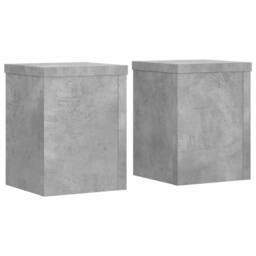 Berkfield Home Plant Stands 2 pcs Concrete Grey 15x15x20 cm Engineered Wood - Size: 15 x 15 x 20 cm - thumbnail 2