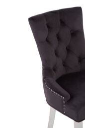 Orsina Stylish Black Velvet Dining Chair, Modern Chair For Kitchen Counter, Comfortable Velvet Upholstered Chair - thumbnail 5