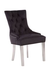 Orsina Stylish Black Velvet Dining Chair, Modern Chair For Kitchen Counter, Comfortable Velvet Upholstered Chair - thumbnail 2