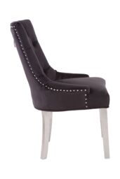 Orsina Stylish Black Velvet Dining Chair, Modern Chair For Kitchen Counter, Comfortable Velvet Upholstered Chair - thumbnail 3