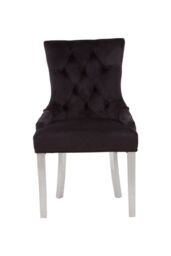 Orsina Stylish Black Velvet Dining Chair, Modern Chair For Kitchen Counter, Comfortable Velvet Upholstered Chair - thumbnail 6