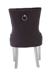 Orsina Stylish Black Velvet Dining Chair, Modern Chair For Kitchen Counter, Comfortable Velvet Upholstered Chair - thumbnail 4