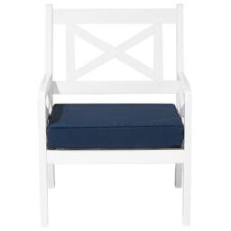 Wyld and Coco Coastal Acacia Garden Chair White with Blue Cushion Armrests - thumbnail 3