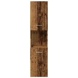 Berkfield Home Bathroom Hanging Cabinet Old Wood 30x30x130 cm Engineered Wood in Brown - Size: 30 x 30 x 130 cm - thumbnail 4