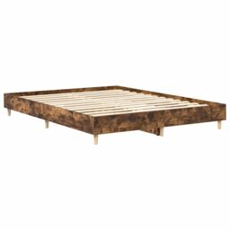 Berkfield Home Bed Frame No Mattress Smoked Oak 150x200 cm King Size Engineered Wood in Brown - thumbnail 7