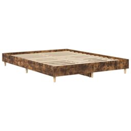 Berkfield Home Bed Frame No Mattress Smoked Oak 150x200 cm King Size Engineered Wood in Brown - thumbnail 4