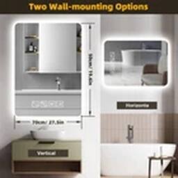 EONLION 500×700mm Wall Mounted LED Bathroom Mirror in White - thumbnail 2