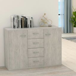 Berkfield Home Sideboard Concrete Grey 88x30x65 cm Engineered Wood - Size: 88 x 30 x 65 cm - thumbnail 1