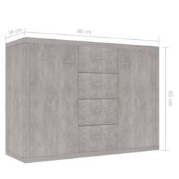 Berkfield Home Sideboard Concrete Grey 88x30x65 cm Engineered Wood - Size: 88 x 30 x 65 cm - thumbnail 6