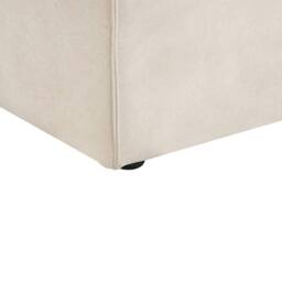 Wyld and Coco Beige Velvet Ottoman Footstool - Compact Minimalist Footrest - thumbnail 5