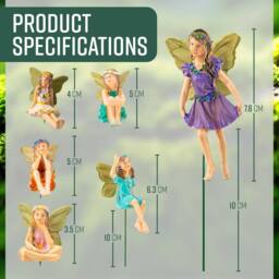 Globrite Set of 6 Hand-Painted Polyresin Fairy Garden Ornaments w/ 10cm Stakes - thumbnail 6