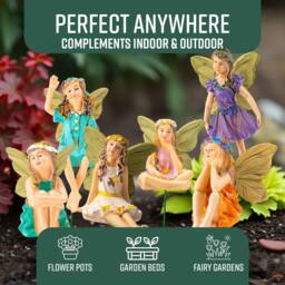 Globrite Set of 6 Hand-Painted Polyresin Fairy Garden Ornaments w/ 10cm Stakes - thumbnail 5