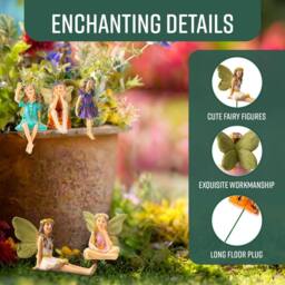 Globrite Set of 6 Hand-Painted Polyresin Fairy Garden Ornaments w/ 10cm Stakes - thumbnail 3