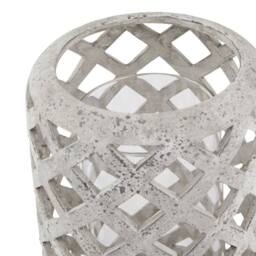 Wyld Haus Large Grey Stone Effect Hurricane Lantern - thumbnail 3