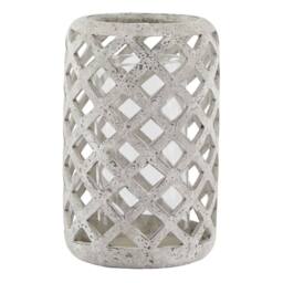 Wyld Haus Large Grey Stone Effect Hurricane Lantern - thumbnail 2