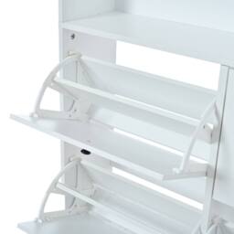 Merax White Hall Tree Coat Rack with 6 Flip Drawers' Shoe Cabinet - thumbnail 9