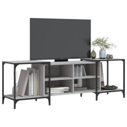 Berkfield Home TV Cabinet Grey Sonoma 153x37x50 cm Engineered Wood - Size: 153 x 37 x 50 cm - thumbnail 3