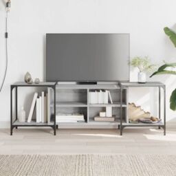 Berkfield Home TV Cabinet Grey Sonoma 153x37x50 cm Engineered Wood - Size: 153 x 37 x 50 cm - thumbnail 1