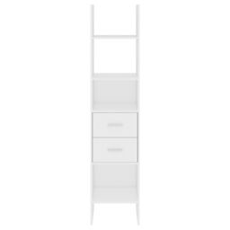 Berkfield Home Book Cabinet White 40x35x180 cm Engineered Wood - Size: 40 x 35 x 180 cm - thumbnail 4