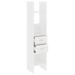 Berkfield Home Book Cabinet White 40x35x180 cm Engineered Wood - Size: 40 x 35 x 180 cm - thumbnail 3