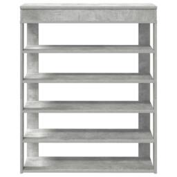 Berkfield Home Shoe Rack Concrete Oak 80x30x98 cm Engineered Wood in Grey - Size: 80 x 30 x 98 cm - thumbnail 4