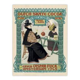 Artery8 Johann Georg van Caspel Framed Wall Art Dutch Skate Cocoa Advert in Green - Size: A4 - thumbnail 3