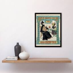 Artery8 Johann Georg van Caspel Framed Wall Art Dutch Skate Cocoa Advert in Green - Size: A4 - thumbnail 2