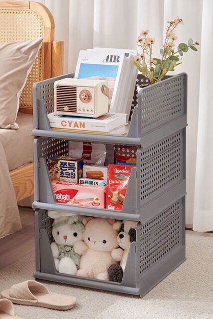 Living and Home Folding Wardrobe Drawer Storage Box Organizer Bedroom in Grey - image 1