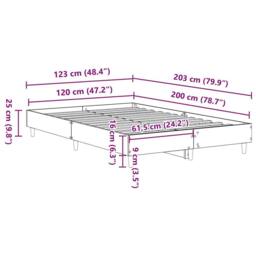 Berkfield Home Durable Bed Frame No Mattress Old Wood 120x200 cm Engineered Wood in Brown - Size: Small Double - thumbnail 9