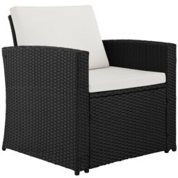 tectake Garden Furniture Set Jesolo in Black - Size: 4 Person - thumbnail 5