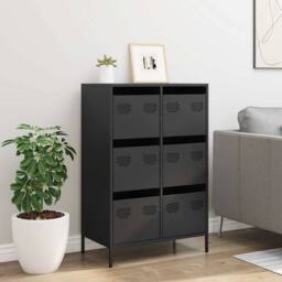 Berkfield Home Highboard Black 68x39x101.5 cm Steel - thumbnail 3