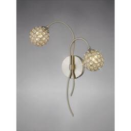 Netlighting Apollo Wall Lamp 2 Light G9 Satin NickelCrystal in Grey - thumbnail 2