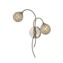 Netlighting Apollo Wall Lamp 2 Light G9 Satin NickelCrystal in Grey - thumbnail 1