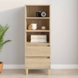 Berkfield Home Highboard Sonoma Oak 40x36x110 cm Engineered Wood in Beige - Size: 40 x 36 x 110 cm - thumbnail 1