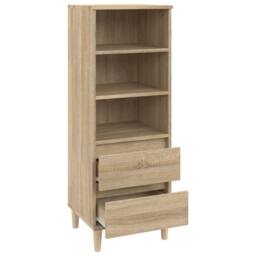Berkfield Home Highboard Sonoma Oak 40x36x110 cm Engineered Wood in Beige - Size: 40 x 36 x 110 cm - thumbnail 4