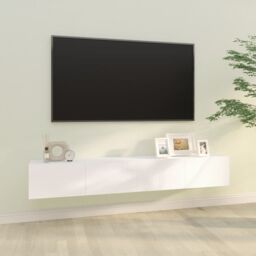 Berkfield Home Wall TV Cabinets 2 pcs White 100x30x30 cm Engineered Wood - Size: 100 x 30 x 30 cm - thumbnail 1