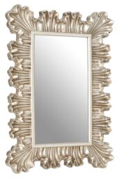 Orsina Champagne Finish Clamshell Design Wall Mirror, Symmetrical Pleated Hanging Mirror, Perfect Mounted Mirror in Gold - thumbnail 2