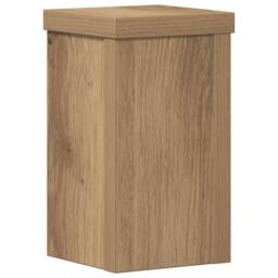Berkfield Home Plant Stands 2 pcs Artisan Oak 10x10x18 cm Engineered Wood in Brown - Size: 10 x 10 x 18 cm - thumbnail 5