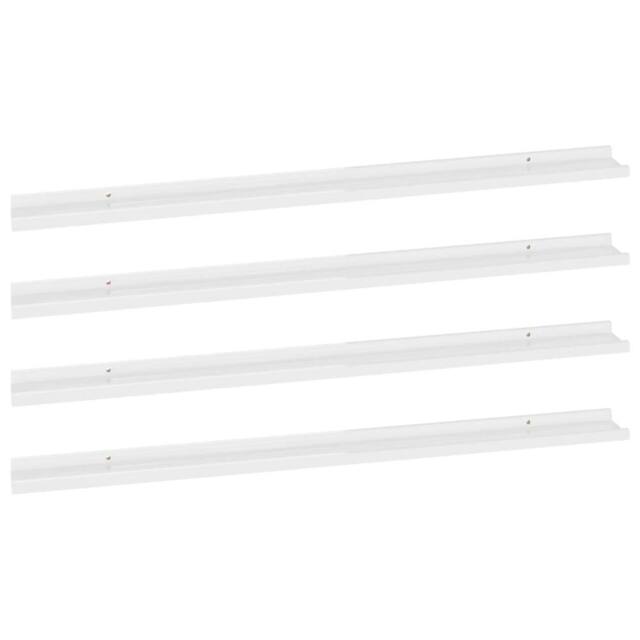 Berkfield Home Wall Shelves 4 pcs High Gloss White 115x9x3 cm - Size: 115 x 9 x 3 cm