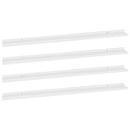 Berkfield Home Wall Shelves 4 pcs High Gloss White 115x9x3 cm - Size: 115 x 9 x 3 cm