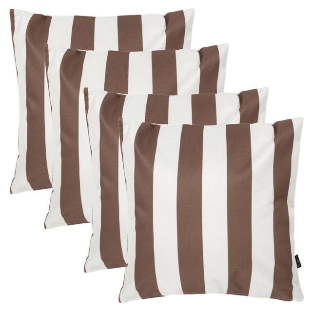 icon 4 Pack Cushion 43x43 Kyoto Fabric, Stripe, Chocolate - image 1