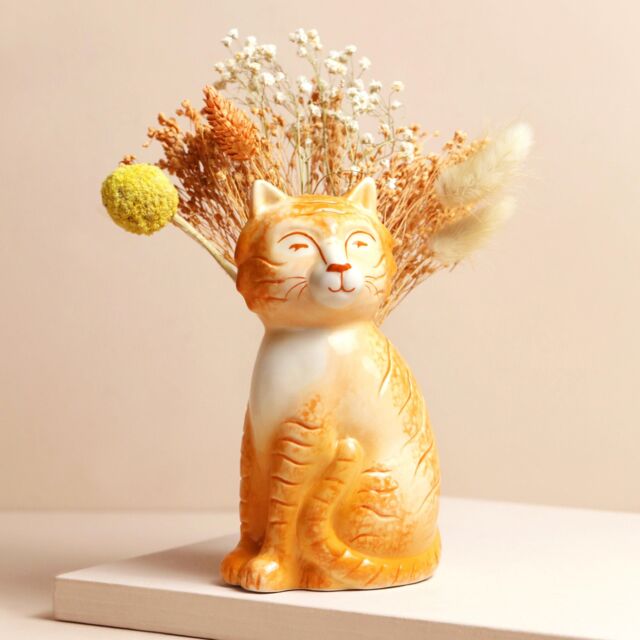 Lisa Angel Women's Tigger the Orange Cat Vase in Burnt Orange - image 1