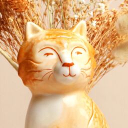 Lisa Angel Women's Tigger the Orange Cat Vase in Burnt Orange - thumbnail 2