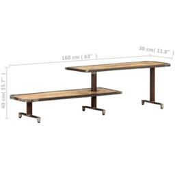 Berkfield Home TV Cabinet 160x30x40 cm Solid Mango Wood in Brown - Size: 160 x 30 x 40 cm - thumbnail 7