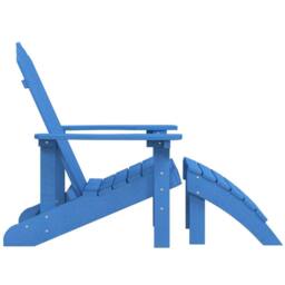 Berkfield Home Garden Adirondack Chair with Footstool HDPE Aqua Blue - thumbnail 4