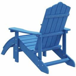 Berkfield Home Garden Adirondack Chair with Footstool HDPE Aqua Blue - thumbnail 5
