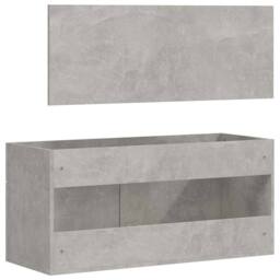 Berkfield Home Bathroom Cabinet with Mirror Concrete Grey Engineered Wood - thumbnail 7