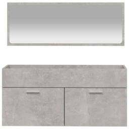 Berkfield Home Bathroom Cabinet with Mirror Concrete Grey Engineered Wood - thumbnail 5