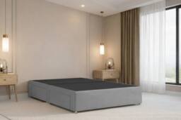 "Nexus Mattresses Ltd Amalfi Plush Divan Bed Base 2 Drawers Same Side - 54"" Headboard in Silver - Size: Small Single" - thumbnail 7
